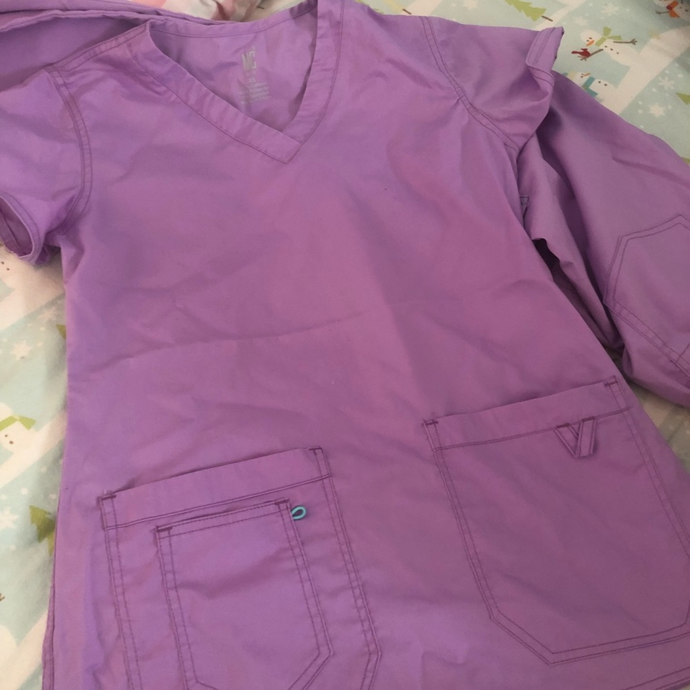 Med couture petite xs scrubs set lavender
